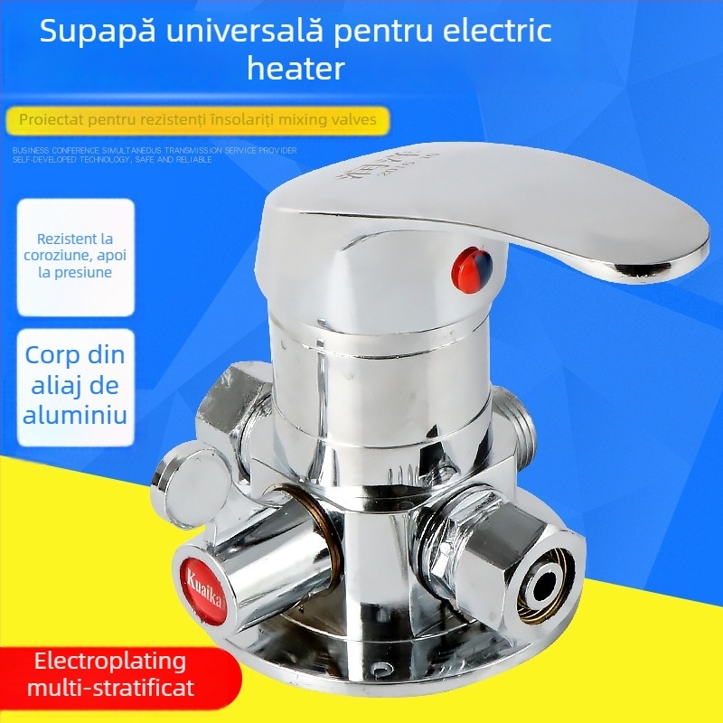 Valvă de amestec pentru apă caldă și rece pentru boiler solar, diametru 15 mm, presiune de lucru 6, apă caldă 85°C, apă rece 0°C, Runyang