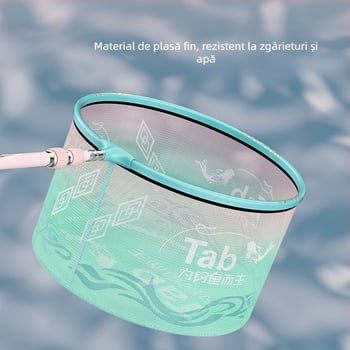 Capă de plasă pentru pescuit, cadru din aliaj de aluminiu, ultra-ușor, uscare rapidă, design anti-cârlig, plasă fină adâncită
