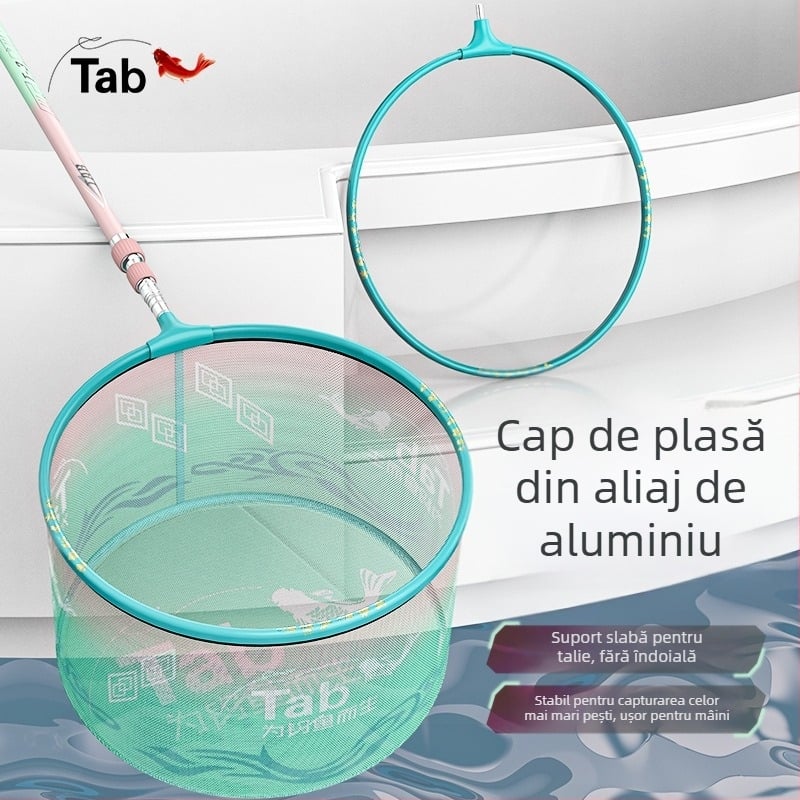 Capă de plasă pentru pescuit, cadru din aliaj de aluminiu, ultra-ușor, uscare rapidă, design anti-cârlig, plasă fină adâncită