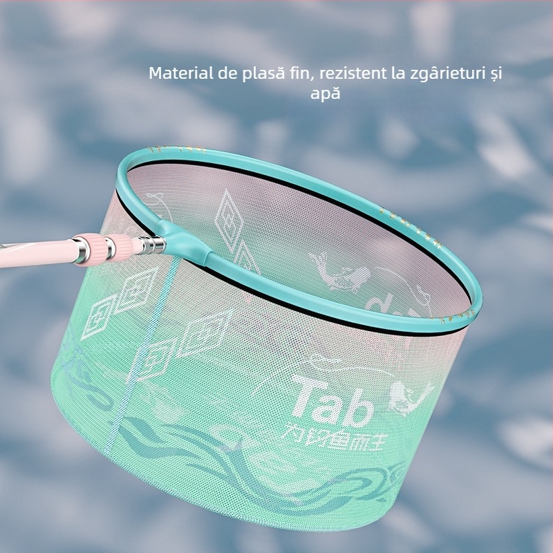Capă de plasă pentru pescuit, cadru din aliaj de aluminiu, ultra-ușor, uscare rapidă, design anti-cârlig, plasă fină adâncită