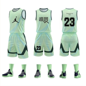 Uniformă de baschet pentru adulți, bărbați, material poliester cu căptușeală de poliester, potrivită pentru toate anotimpurile, tricou de antrenament cu număr imprimabil