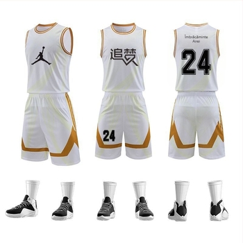 Uniformă de baschet pentru adulți, bărbați, material poliester cu căptușeală de poliester, potrivită pentru toate anotimpurile, tricou de antrenament cu număr imprimabil