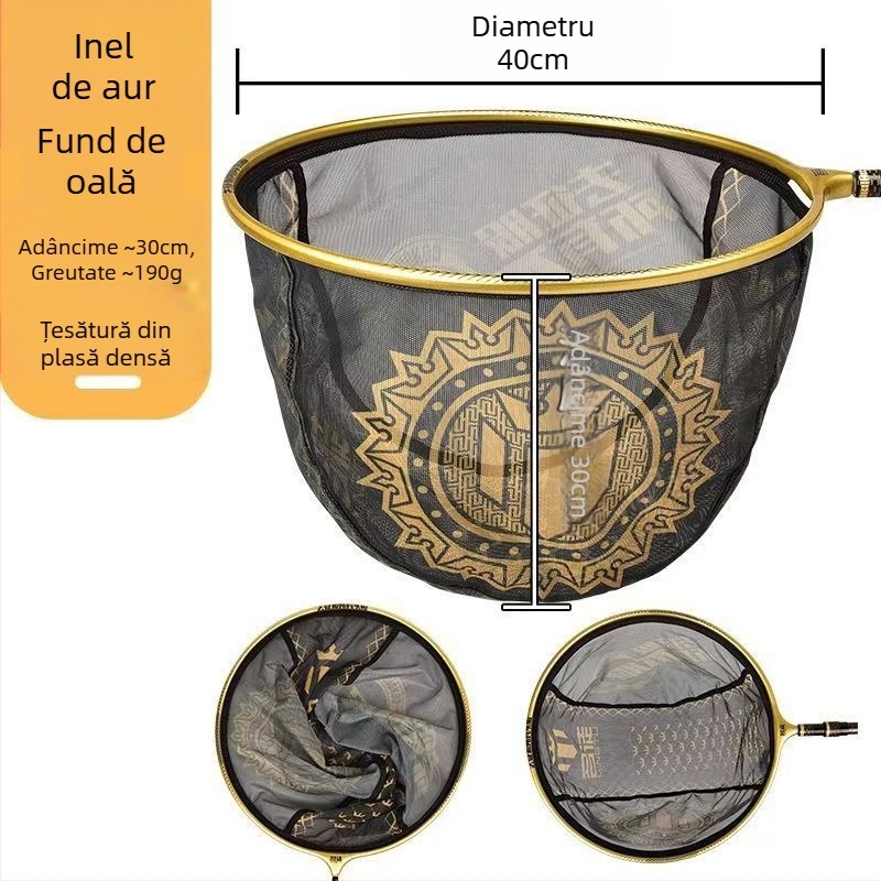 Cap de plasă pentru pescuit – plasă din aliaj carbon-aluminiu, încărcare 15 kg, adâncime 25 cm