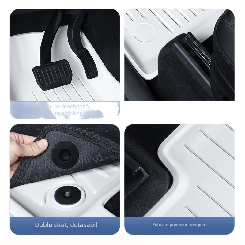 Covorașe de podea pentru Tesla Model 3 și Model Y cu acoperire completă, material TPES, fără logo