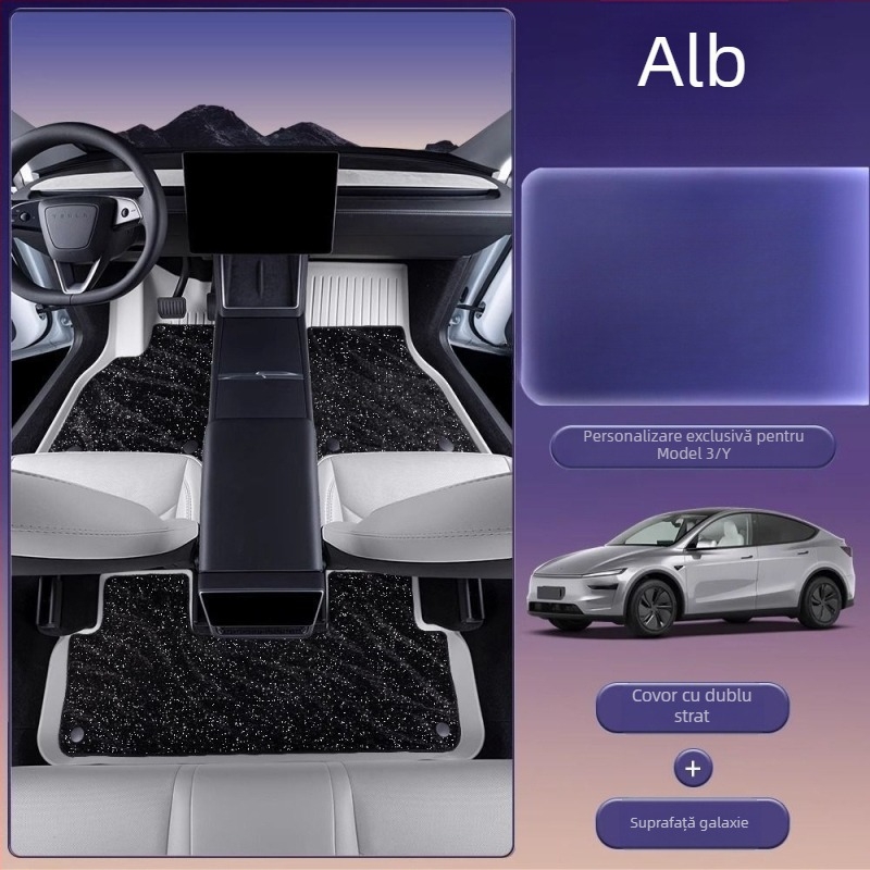 Covorașe de podea pentru Tesla Model 3 și Model Y cu acoperire completă, material TPES, fără logo