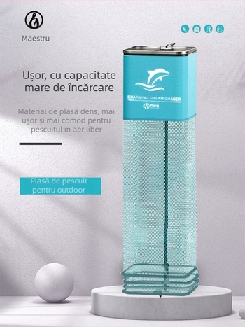 Baon plasă de protecție pentru pescuit, din nylon, portabilă, cu ochi pătrați, uscare rapidă