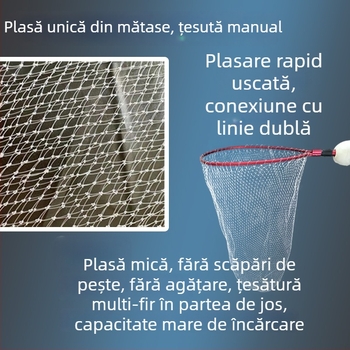 Plasă de pescuit din aliaj de aluminiu, extensibilă, plierabilă, cu plută