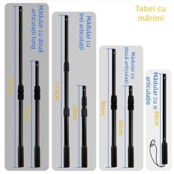 Țeavă telescopică din aliaj de aluminiu pentru plasă de pescuit, ultra-ușoară, portabilă