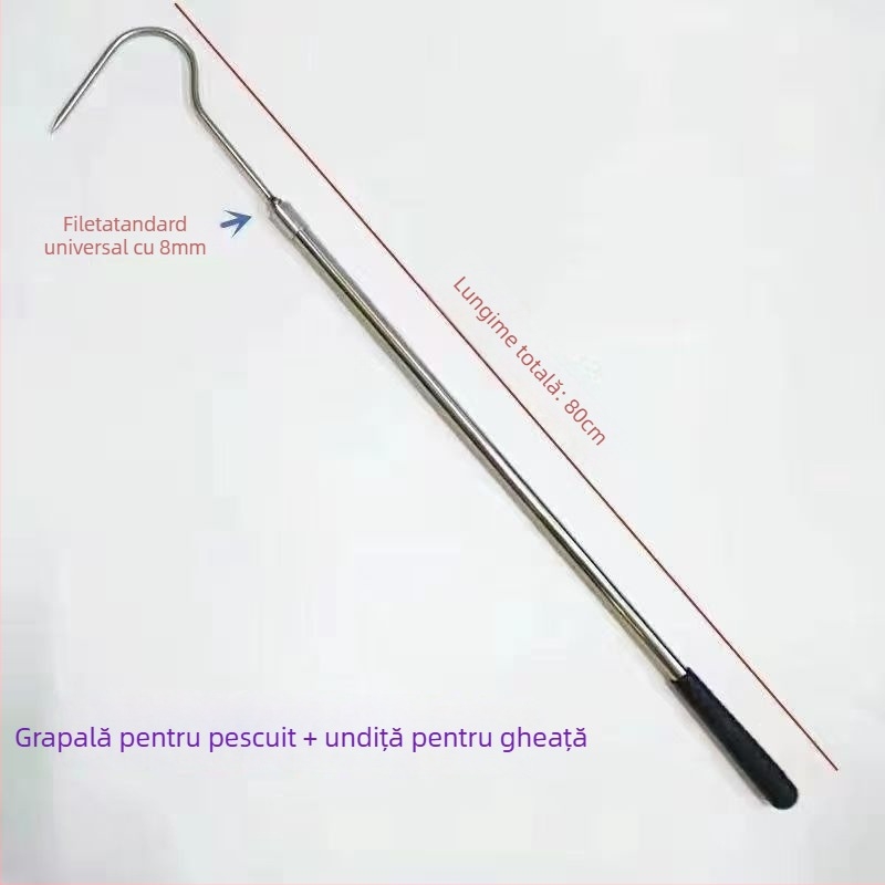 Cap pentru pescuit pe gheață, oțel inoxidabil, spart gheata, accesorii pescuit