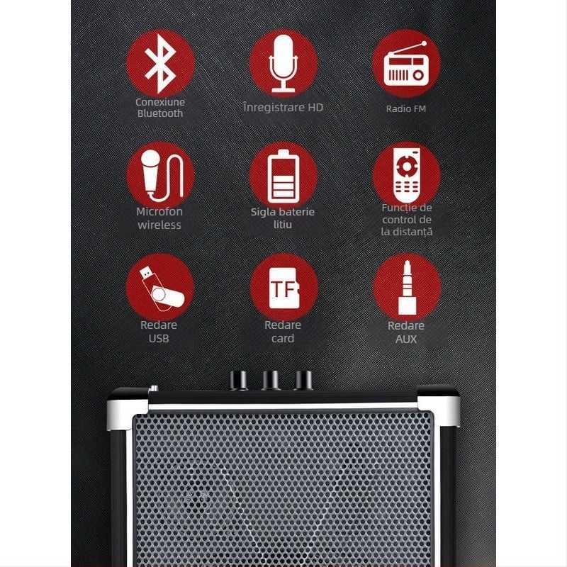 Boxă Bluetooth Q70bt — portabilă, cu putere mare, slot pentru card și USB, folosire în exterior (SNR ≥75 dB)