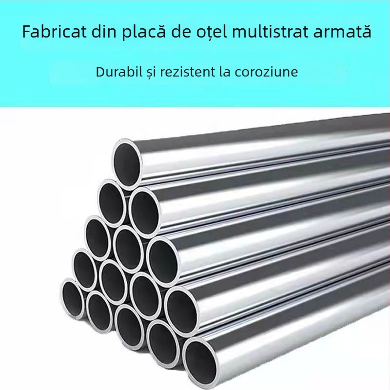 Țeavă telescopică din oțel inoxidabil, gravură în relief, cu cârlig simplu fără vârf și cârlig în formă de furcă pentru plasă, gravură albă
