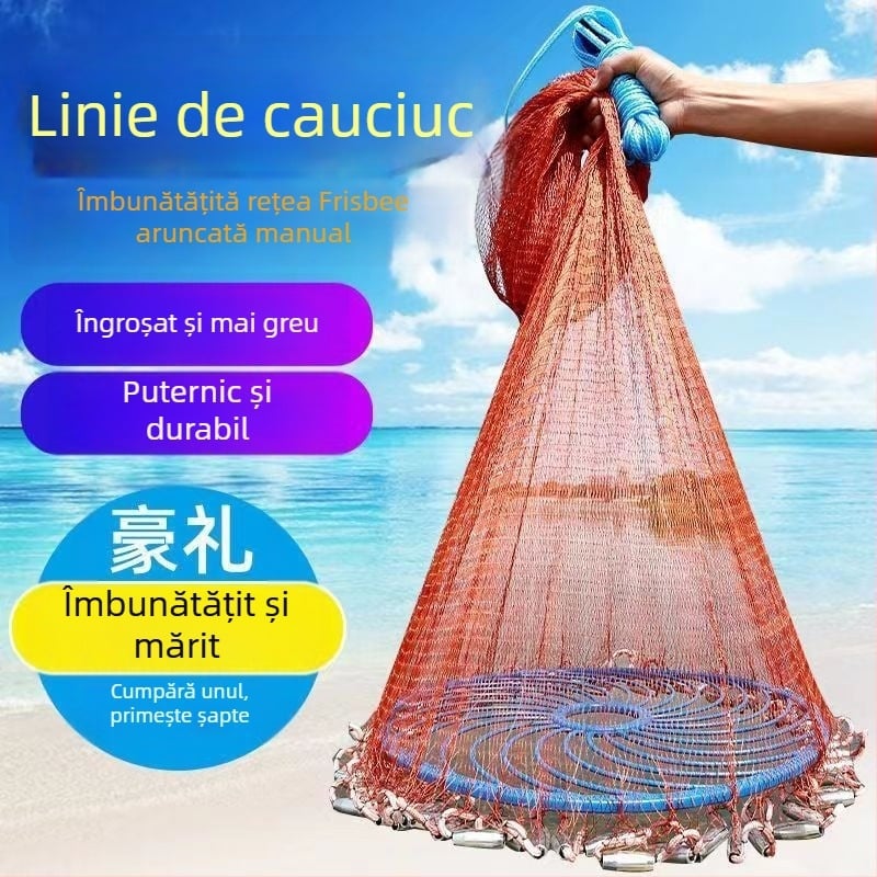 Plasă de pescuit în stil frisbee, pentru aruncare manuală cu eliberare automată — Origine Noua Zeelandă, Brand Altul, Material: vezi detalii