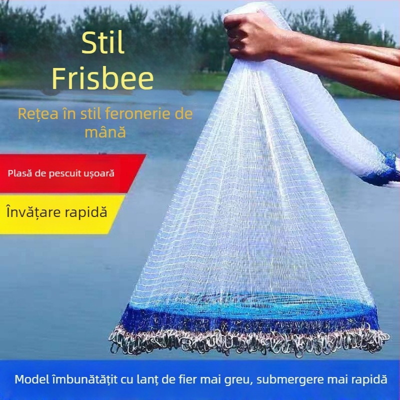 Plasă de pescuit în stil frisbee, pentru aruncare manuală cu eliberare automată — Origine Noua Zeelandă, Brand Altul, Material: vezi detalii