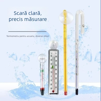 Termometru pentru acvariu – tijă de sticlă, plutitor, design de tip cârlig, detectare în timp real a temperaturii apei