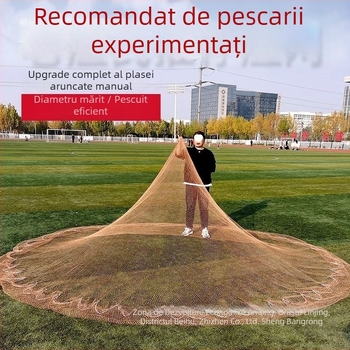 Nete tradiționale aruncate manual, pentru pescuit în aer liber, cu fibră de carbon