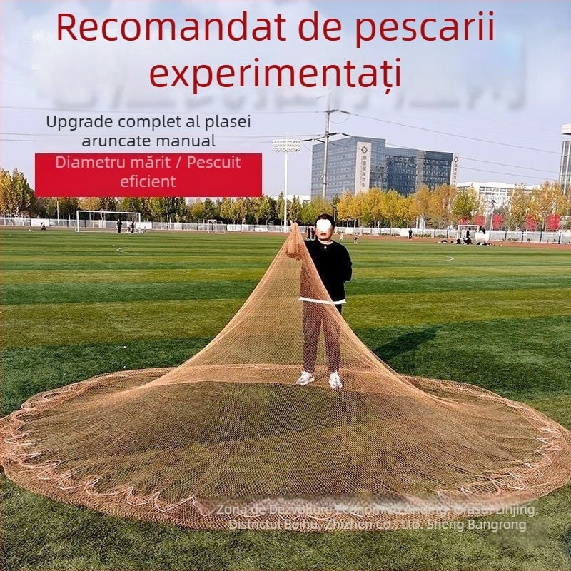 Nete tradiționale aruncate manual, pentru pescuit în aer liber, cu fibră de carbon