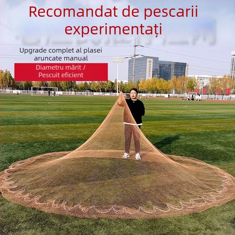 Nete tradiționale aruncate manual, pentru pescuit în aer liber, cu fibră de carbon