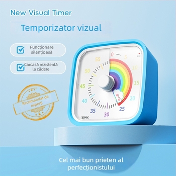 Cronometru de bucătărie cu protecție anti-cădere, funcționare silențioasă și afișaj LCD vizual — cronometru pentru teme pentru elevi, alimentat cu baterii, mișcare cuarț