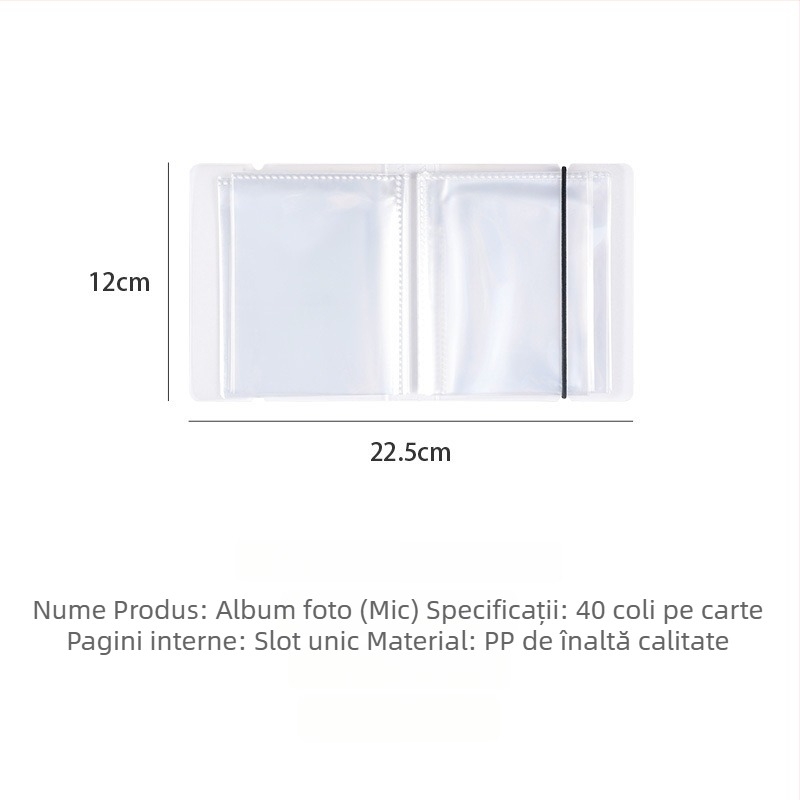 Album interfolii pentru fotografii și cărți poștale, copertă PP, 40 de pagini, legare alt tip, posibilitate de imprimare a logo-ului