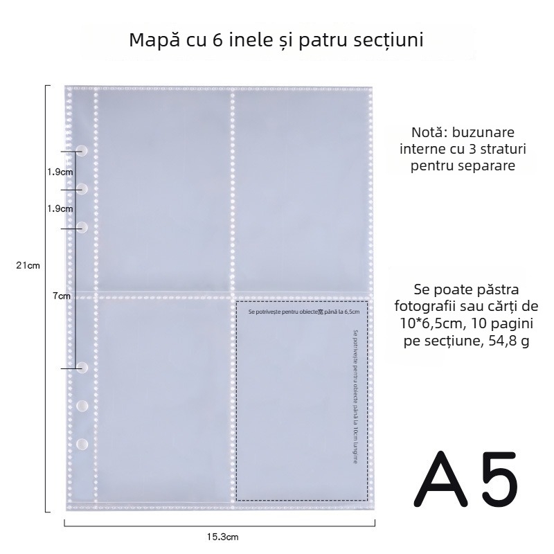 Album interfolii pentru fotografii și cărți poștale, copertă PP, 40 de pagini, legare alt tip, posibilitate de imprimare a logo-ului