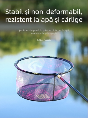 Capă de plasă cu inel unic pentru pescuit, design anti-snag, plasă din poliester (încărcare 25 kg, adâncime 25)