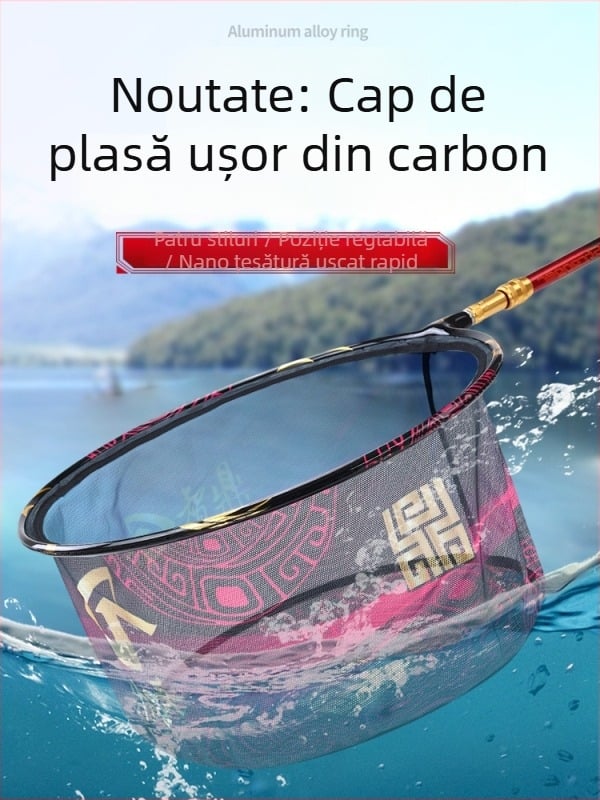 Capă de plasă cu inel unic pentru pescuit, design anti-snag, plasă din poliester (încărcare 25 kg, adâncime 25)