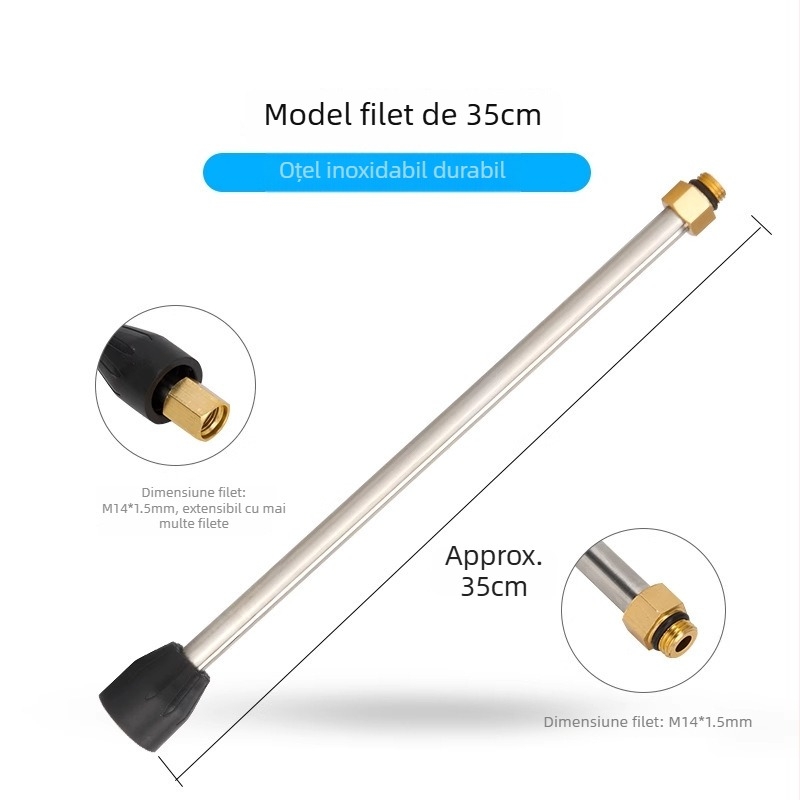 Cap de pistol pentru spălat mașini cu presiune înaltă, tip 380/58, mâner din plastic, greutate 250 g