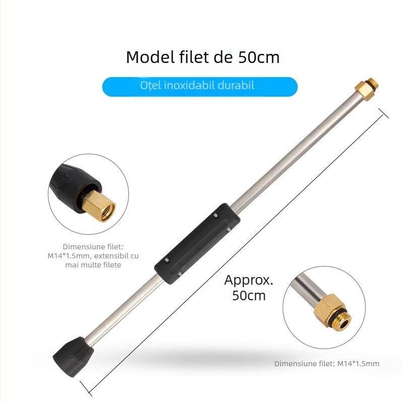 Cap de pistol pentru spălat mașini cu presiune înaltă, tip 380/58, mâner din plastic, greutate 250 g