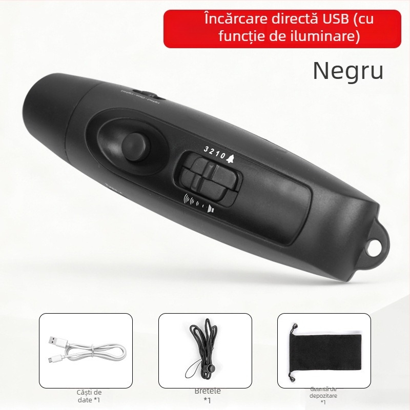  Fluier electronic cu încărcare USB și lumină, sunet puternic pentru dresajul animalelor de companie, ABS corp