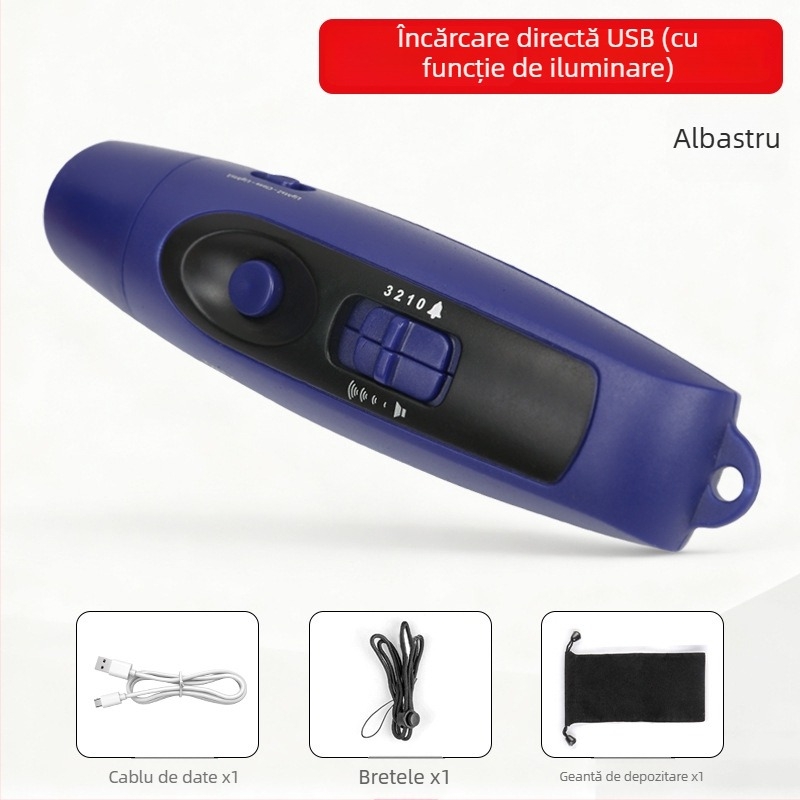  Fluier electronic cu încărcare USB și lumină, sunet puternic pentru dresajul animalelor de companie, ABS corp