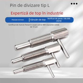 Pin de indexare cu buton în formă de L, standard LBLT/LBLTS, suprafață șlefuită, Precision aiming