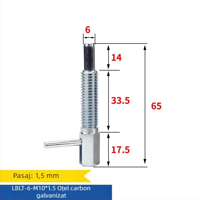 Pin de indexare cu buton în formă de L, standard LBLT/LBLTS, suprafață șlefuită, Precision aiming