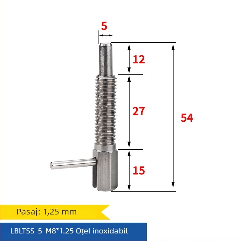 Pin de indexare cu buton în formă de L, standard LBLT/LBLTS, suprafață șlefuită, Precision aiming
