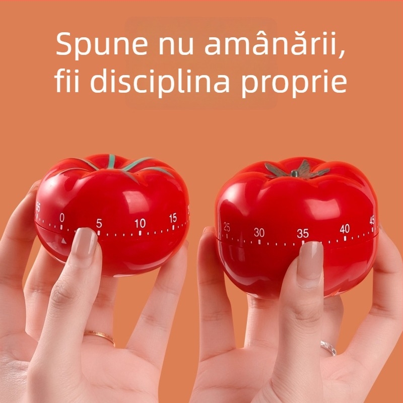 Cronometru în formă de roșie – ceas rotund cu afișaj numeric, stil modern minimalist, ceas de bucătărie