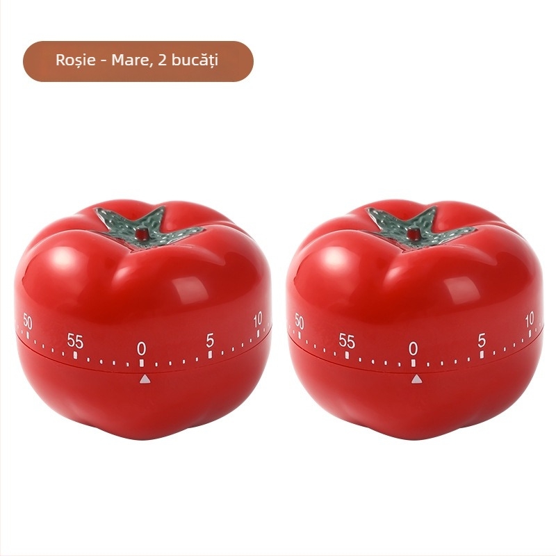 Cronometru în formă de roșie – ceas rotund cu afișaj numeric, stil modern minimalist, ceas de bucătărie