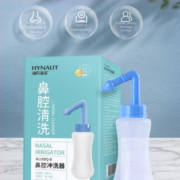 Dispozitiv de irigare nazală Hai shi hai nuo, pentru uz medical; compatibil cu soluție salină; reutilizabil; metodă de sterilizare: irigare nazală; valabilitate 3 ani.