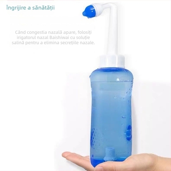 Dispozitiv de irigare nazală Hai shi hai nuo, pentru uz medical; compatibil cu soluție salină; reutilizabil; metodă de sterilizare: irigare nazală; valabilitate 3 ani.
