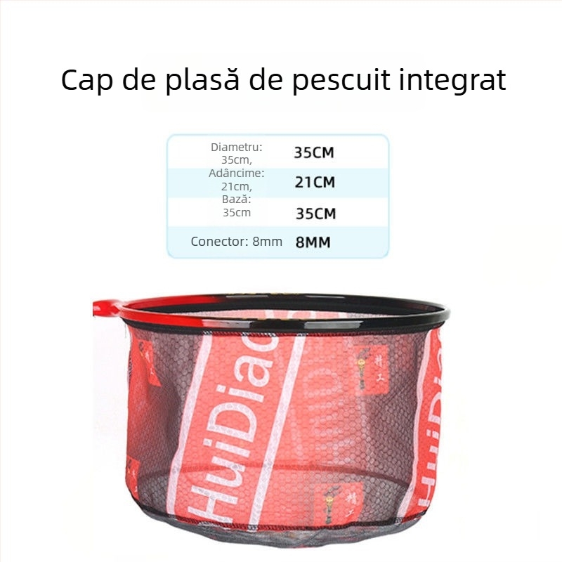 Geantă de pescuit cu cap de plasă din aliaj de aluminiu, inel integrat și plasă detașabilă, uscare rapidă, anti-încâlcire — plasă Nano, sarcină 10 kg, adâncime 25, Beautiful fishing