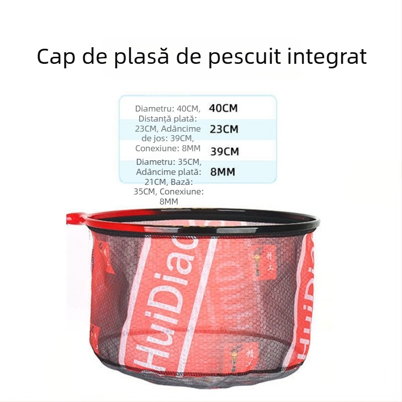 Geantă de pescuit cu cap de plasă din aliaj de aluminiu, inel integrat și plasă detașabilă, uscare rapidă, anti-încâlcire — plasă Nano, sarcină 10 kg, adâncime 25, Beautiful fishing