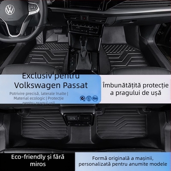 Set covorașe podea Passat 2025 cu praguri, pentru configurație cu cinci locuri, imprimare logo, cod produs 6823H886815Z14