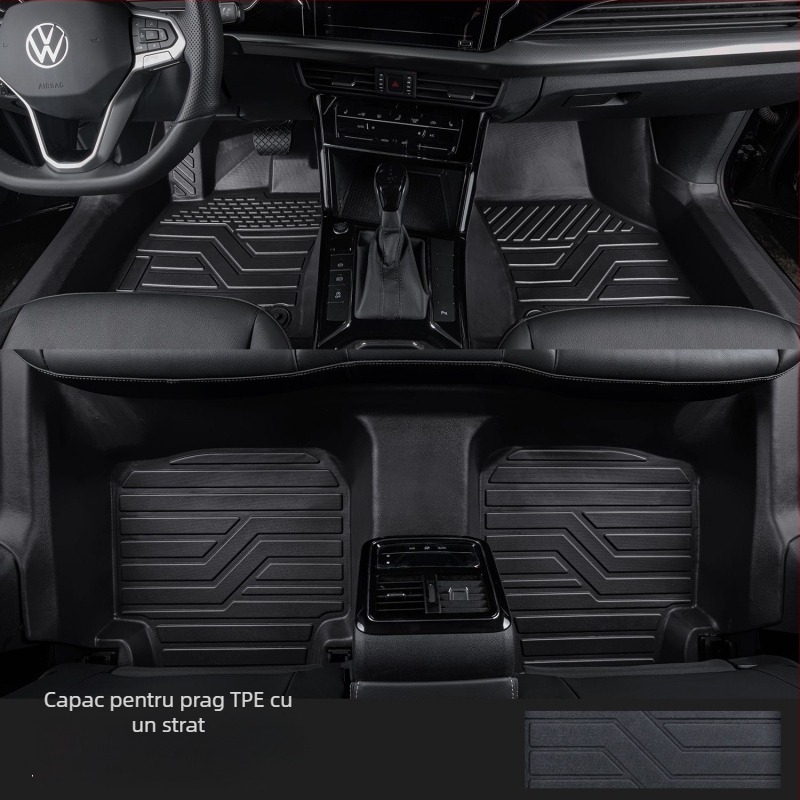 Set covorașe podea Passat 2025 cu praguri, pentru configurație cu cinci locuri, imprimare logo, cod produs 6823H886815Z14
