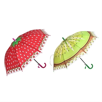 Umbrelă pentru copii cu desene animate — Deschidere automată, 6 nervuri din oțel, Poliester 170T, Mâner EVA, Țeavă dreaptă, Utilizare dublă: soare și ploaie