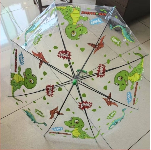 Umbrelă pentru copii cu desene animate — Deschidere automată, 6 nervuri din oțel, Poliester 170T, Mâner EVA, Țeavă dreaptă, Utilizare dublă: soare și ploaie