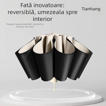 Paradise umbrelă publicitară pentru ploaie sau soare, 8 arce din oțel, țesătură poliester, mâner din plastic, deschidere și închidere manuală, imprimare logo disponibilă