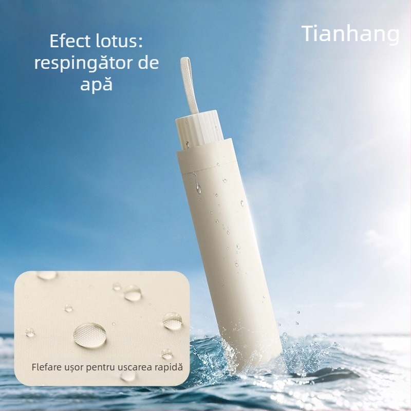 Paradise umbrelă publicitară pentru ploaie sau soare, 8 arce din oțel, țesătură poliester, mâner din plastic, deschidere și închidere manuală, imprimare logo disponibilă