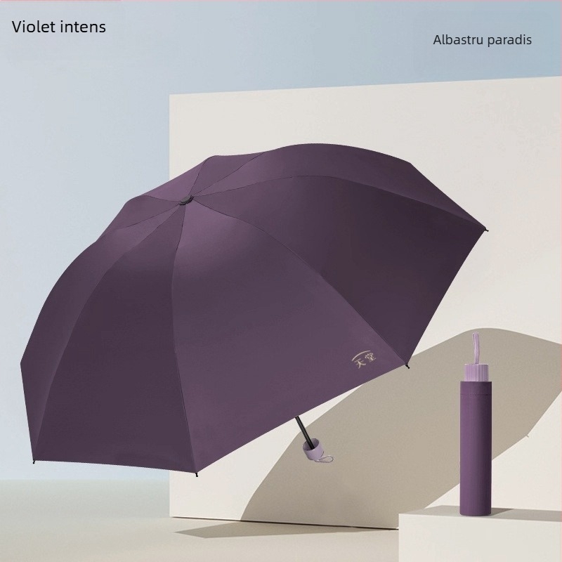 Paradise umbrelă publicitară pentru ploaie sau soare, 8 arce din oțel, țesătură poliester, mâner din plastic, deschidere și închidere manuală, imprimare logo disponibilă