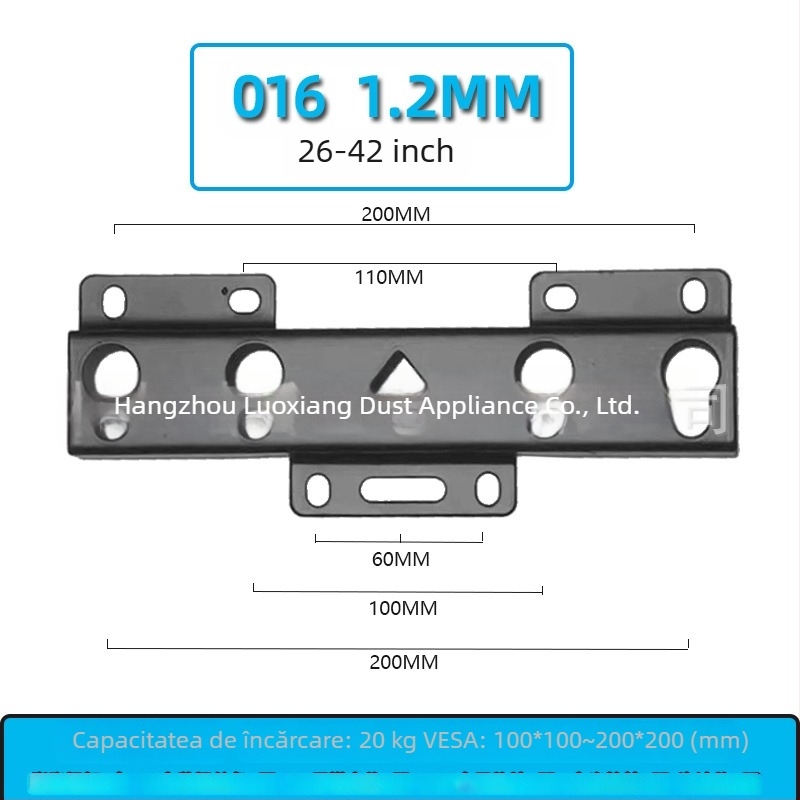 Suport TV universal montat pe perete – Model 019, din fier, capacitate 15 kg+, șuruburi incluse
