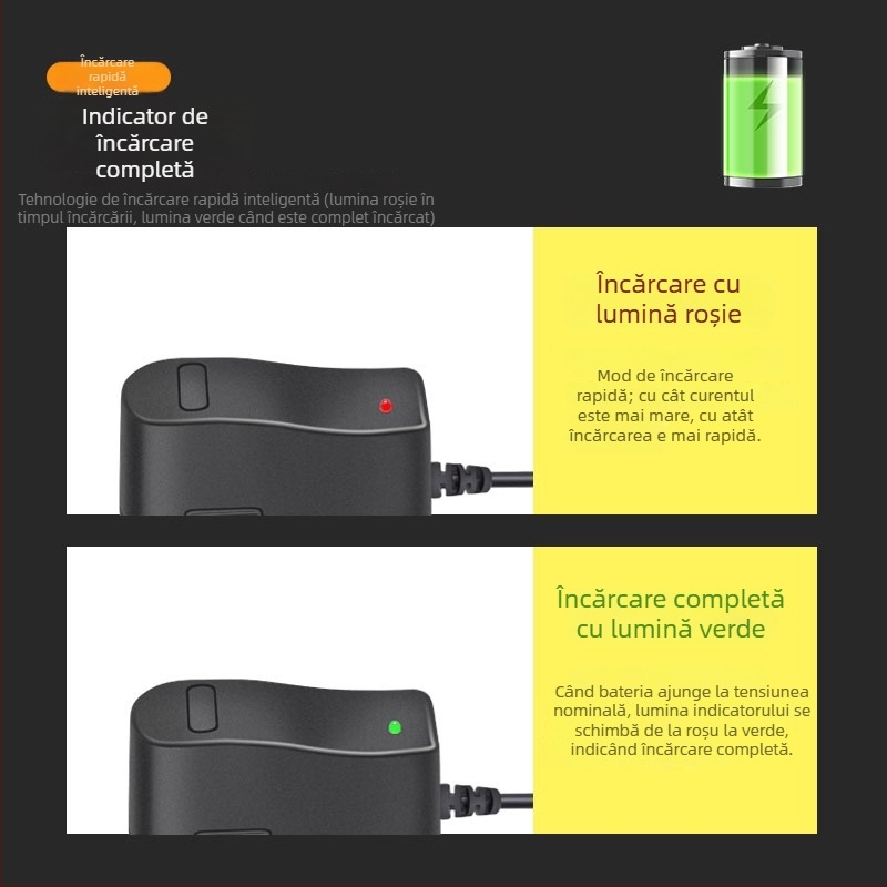 Încărcător pentru mașinuțe electrice pentru copii 6–12V, intrare AC 100–240V, ieșire 6–12V, 1A