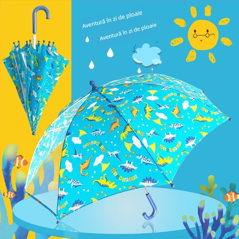 Umbrelă pentru copii Rain booboo, design desen animat japonez, mâner lung, deschidere manuală, 8 arce, țesătură poliester 190T, tijă din aliaj, mâner din cauciuc, logo imprimat