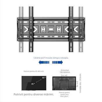 Suport universal pentru TV montat pe perete, suport simplu de perete, material: Altul